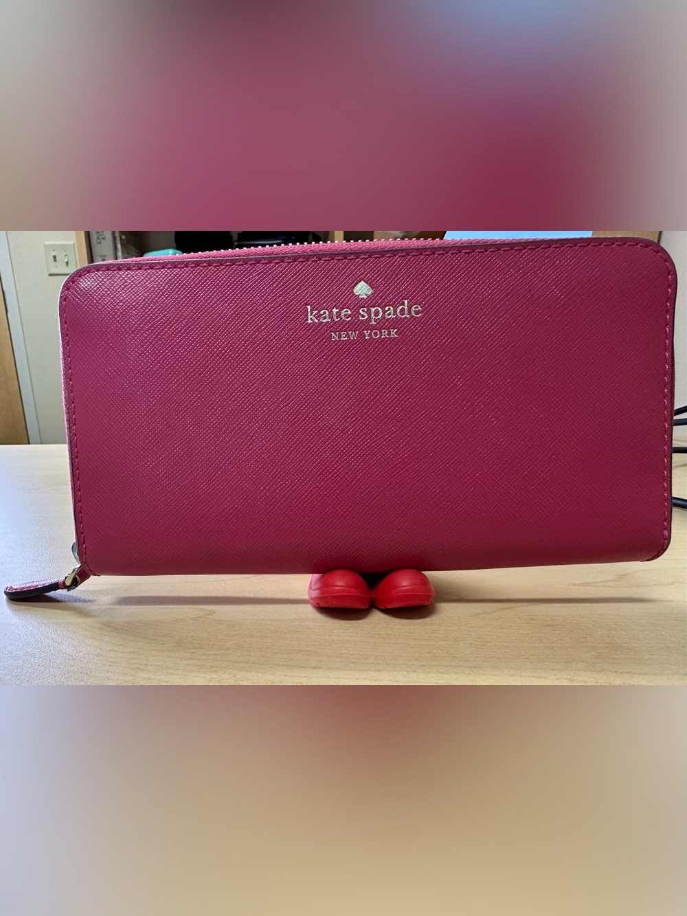 Kate Spade New York Pink Saffiano Leather Zip Around Wallet 🩷